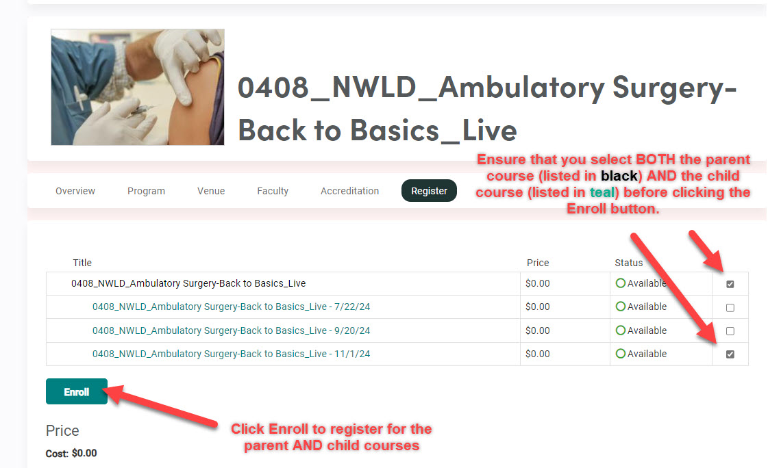 0408 Ambulatory Back to Basics - Enrollment Instructions #1