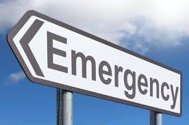 Emergency written on a sign