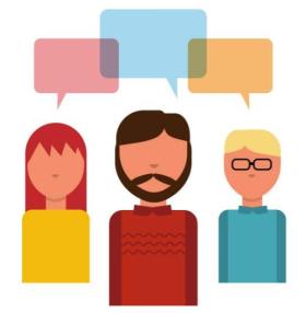 Clipart of individuals talking