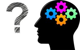 clip art of a brain thinking and questioning 